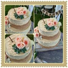 2 tier vanilla and rustic buttercream icing