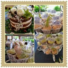 carrot naked cake with cupcakes